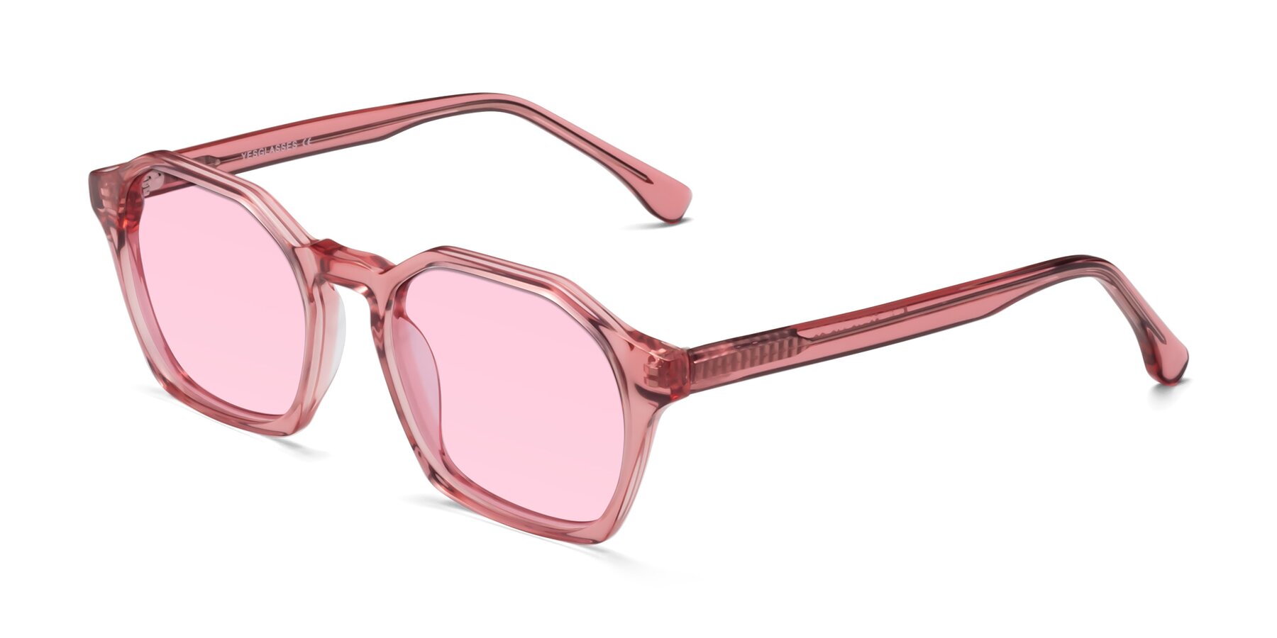Angle of Stoltz in Pink with Light Pink Tinted Lenses