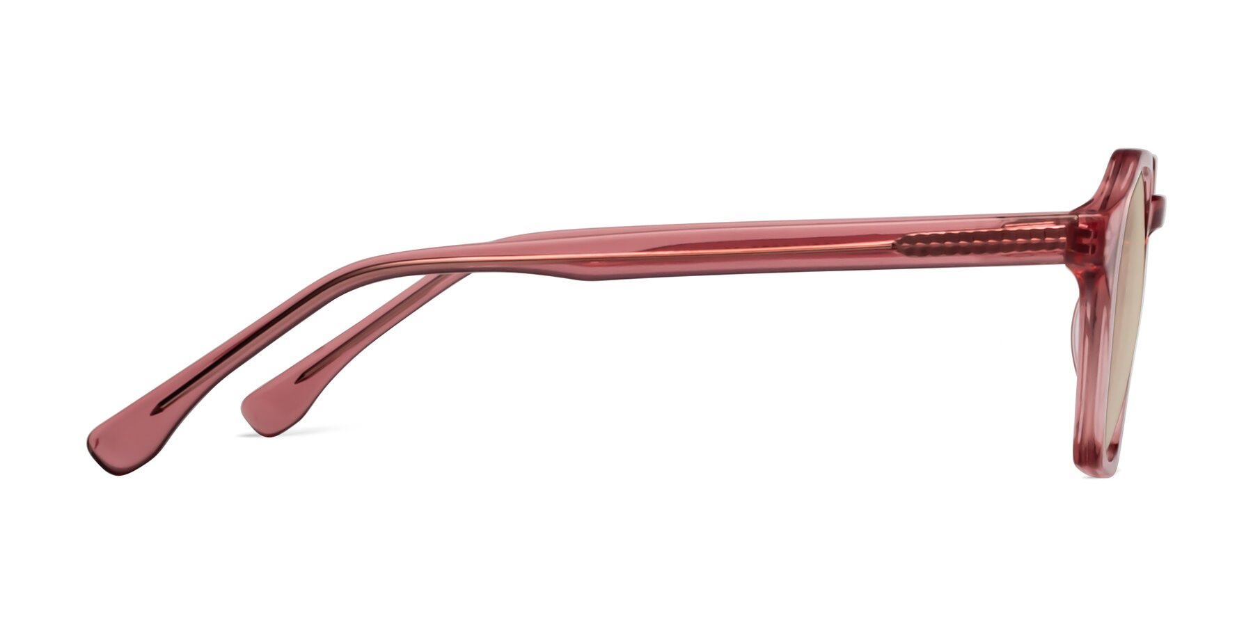Side of Stoltz in Pink with Light Brown Tinted Lenses