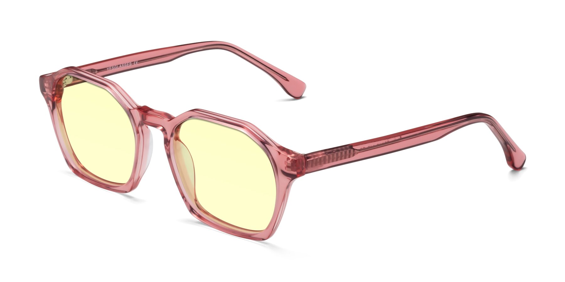Angle of Stoltz in Pink with Light Yellow Tinted Lenses