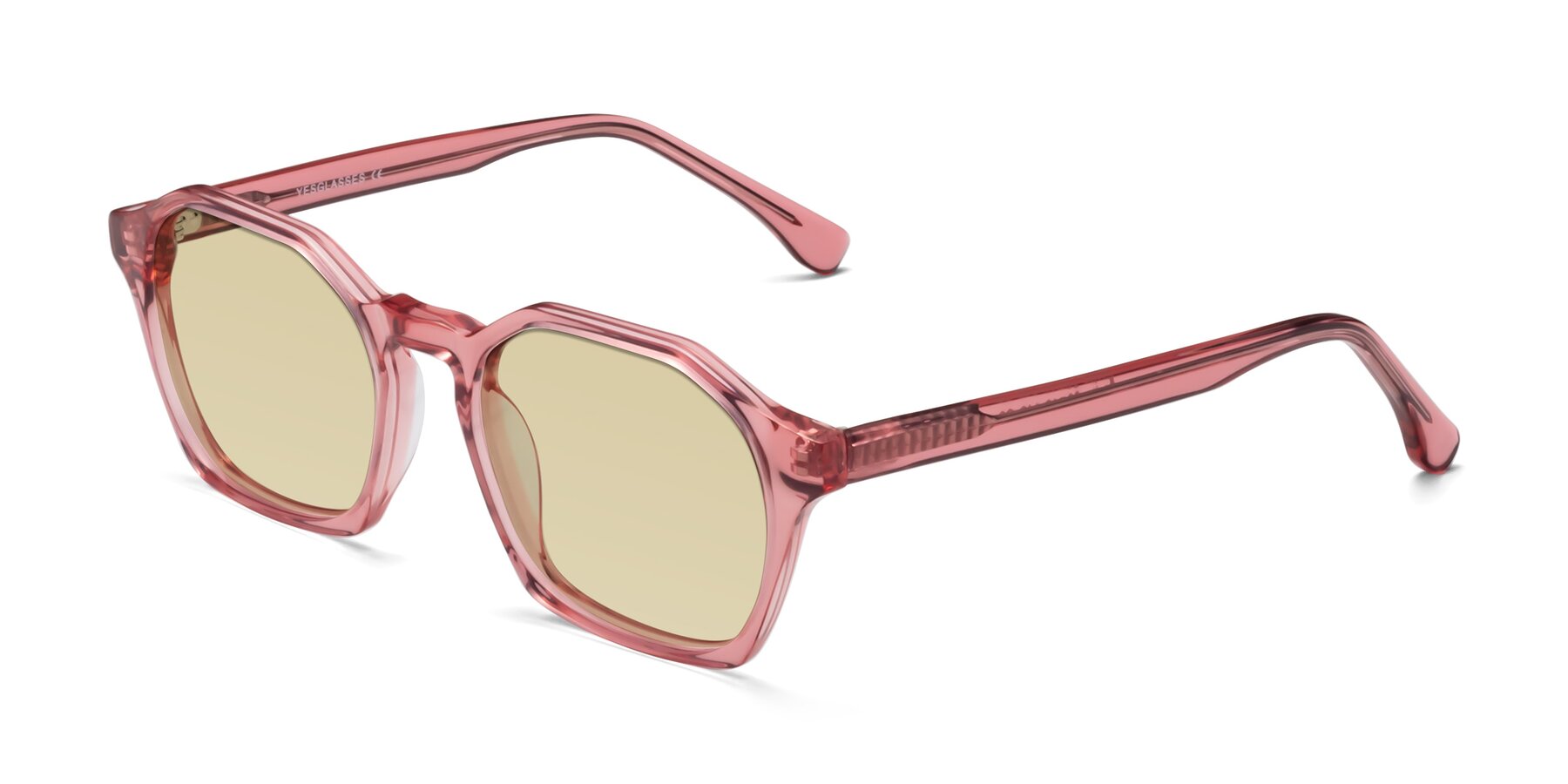 Angle of Stoltz in Pink with Light Champagne Tinted Lenses