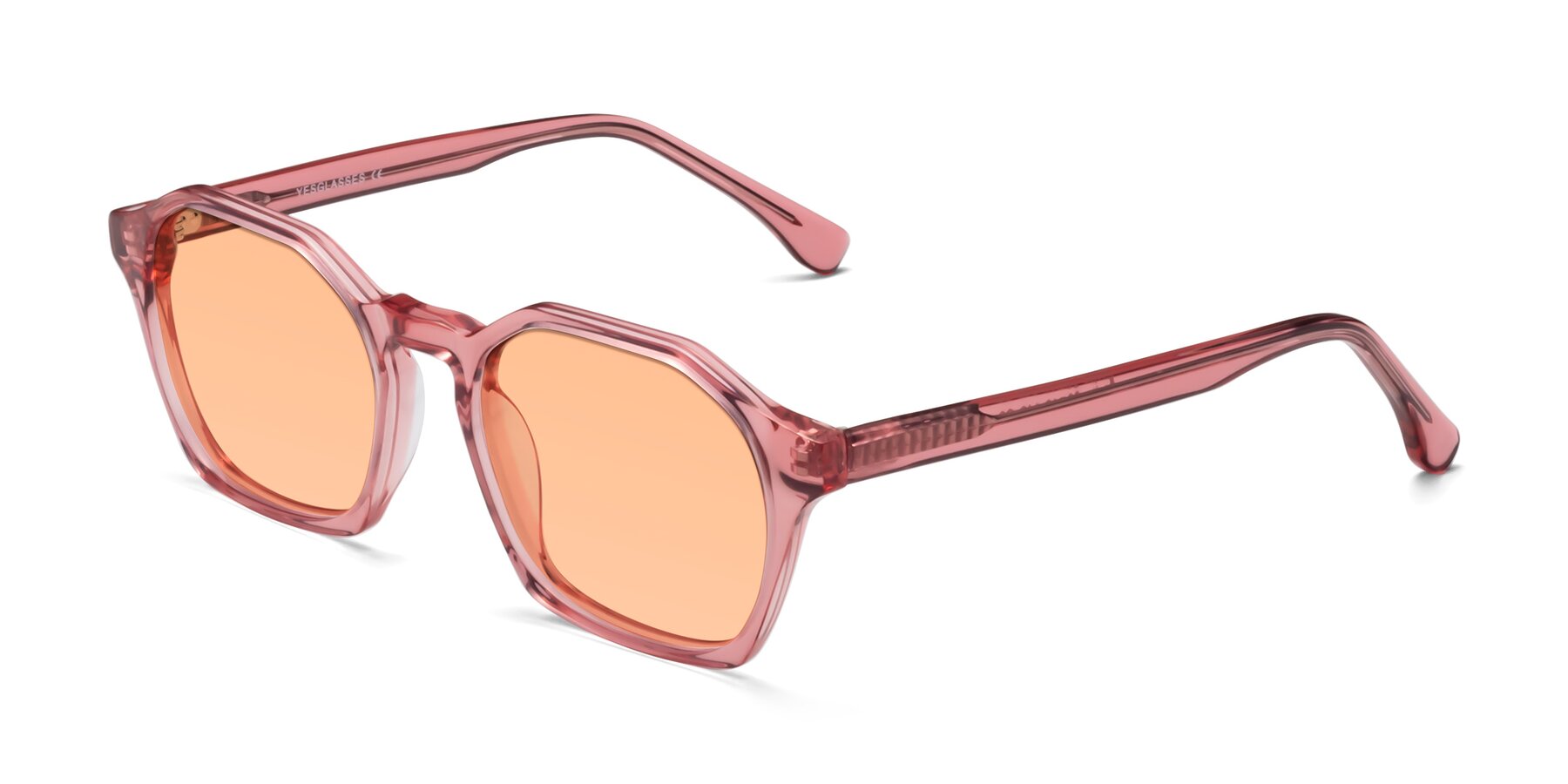 Angle of Stoltz in Pink with Light Orange Tinted Lenses
