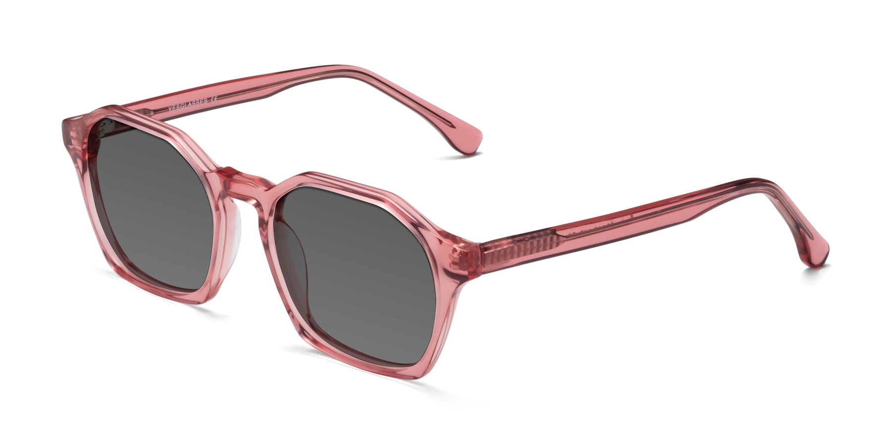 Angle of Stoltz in Pink with Medium Gray Tinted Lenses