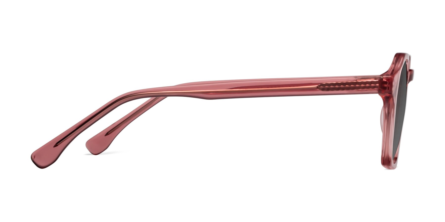 Side of Stoltz in Pink with Medium Gray Tinted Lenses