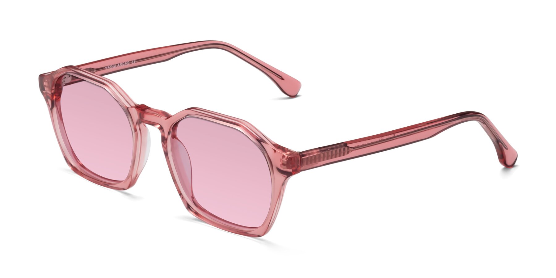 Angle of Stoltz in Pink with Light Wine Tinted Lenses