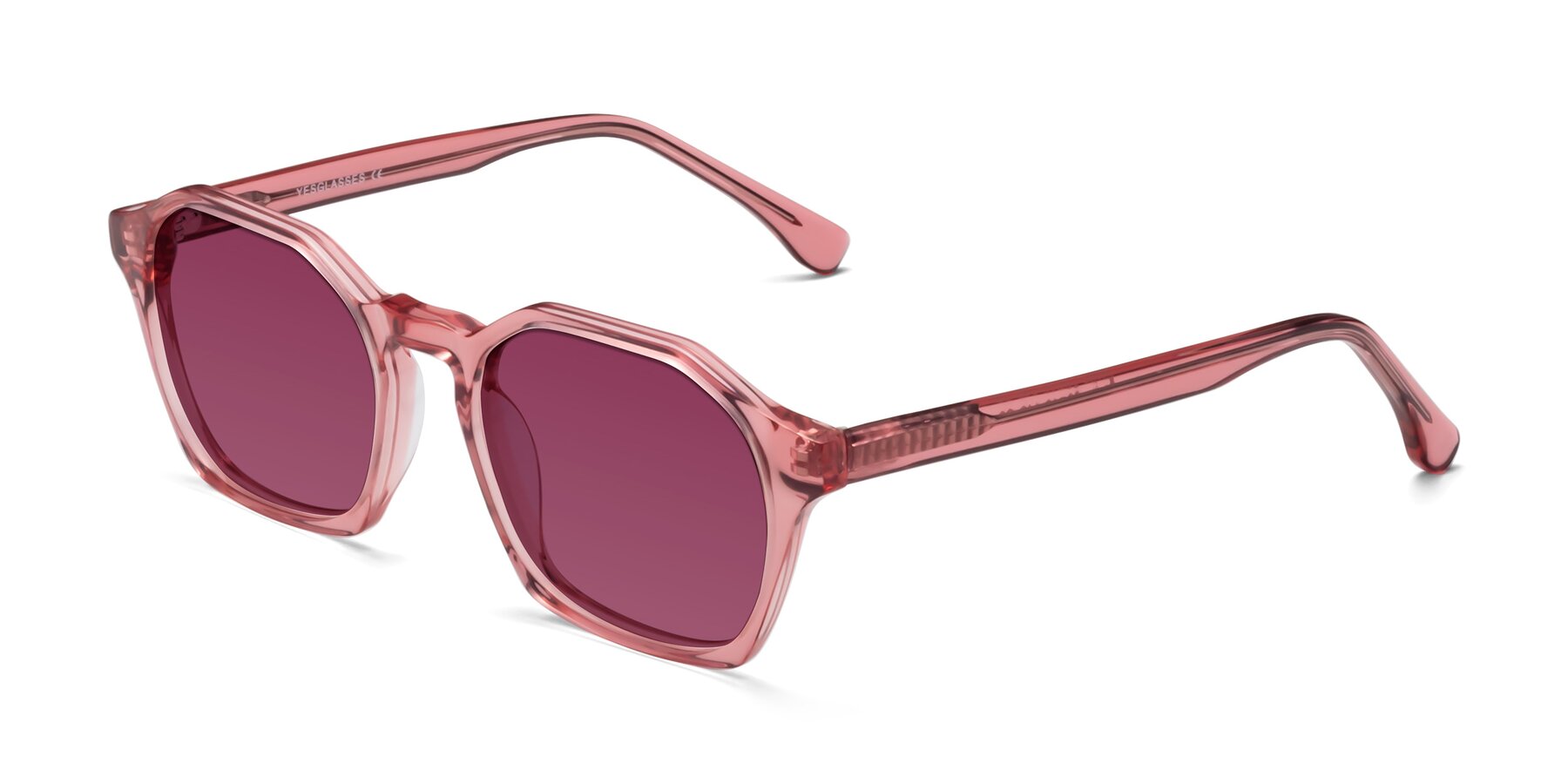 Angle of Stoltz in Pink with Wine Tinted Lenses