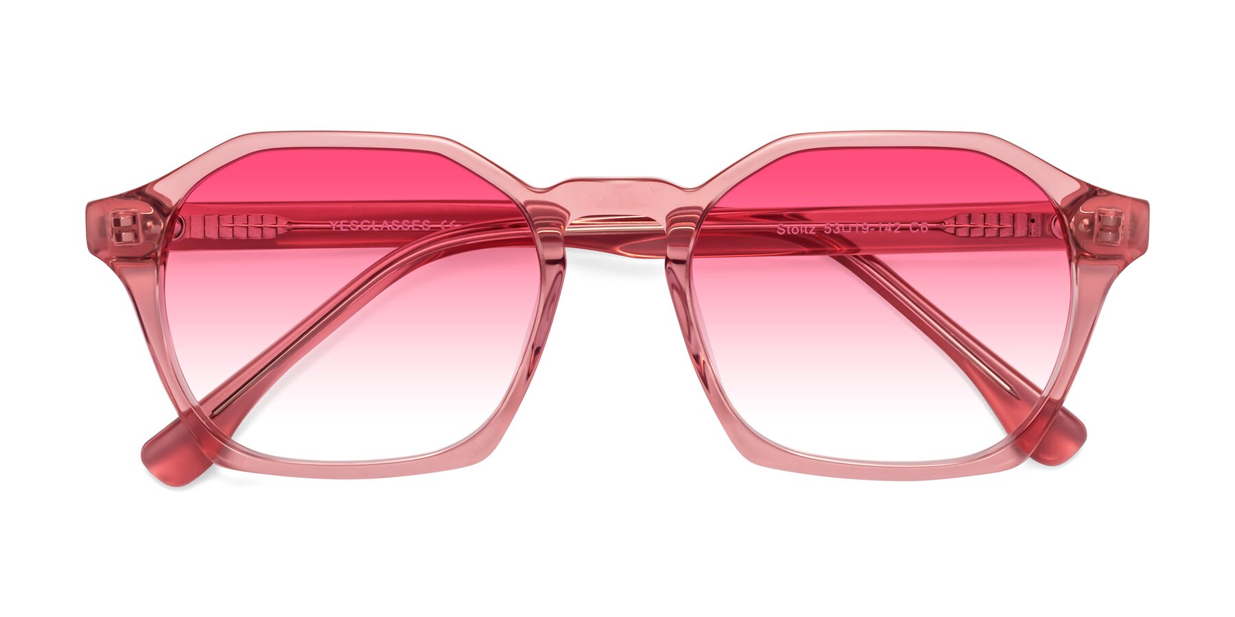Folded Front of Stoltz in Pink with Pink Gradient Lenses