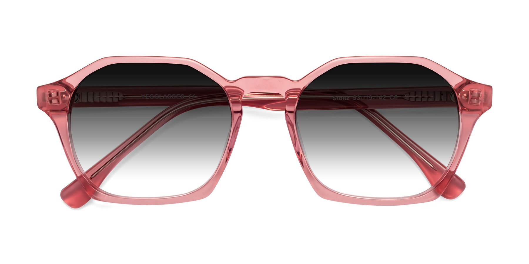 Folded Front of Stoltz in Pink with Gray Gradient Lenses