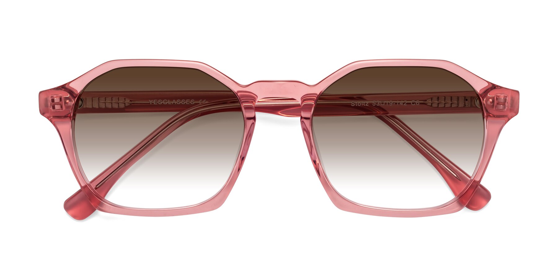 Folded Front of Stoltz in Pink with Brown Gradient Lenses