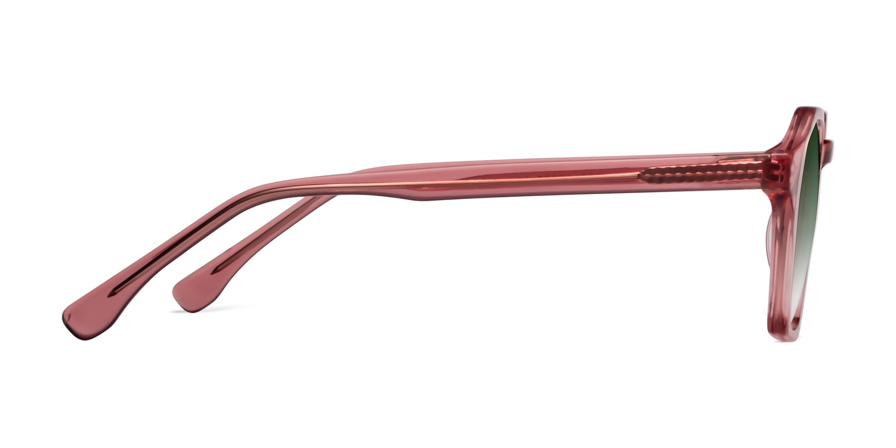 Side of Stoltz in Pink with Green Gradient Lenses