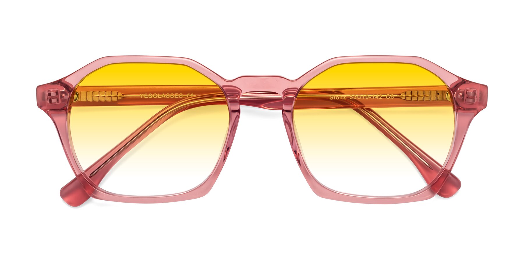 Folded Front of Stoltz in Pink with Yellow Gradient Lenses