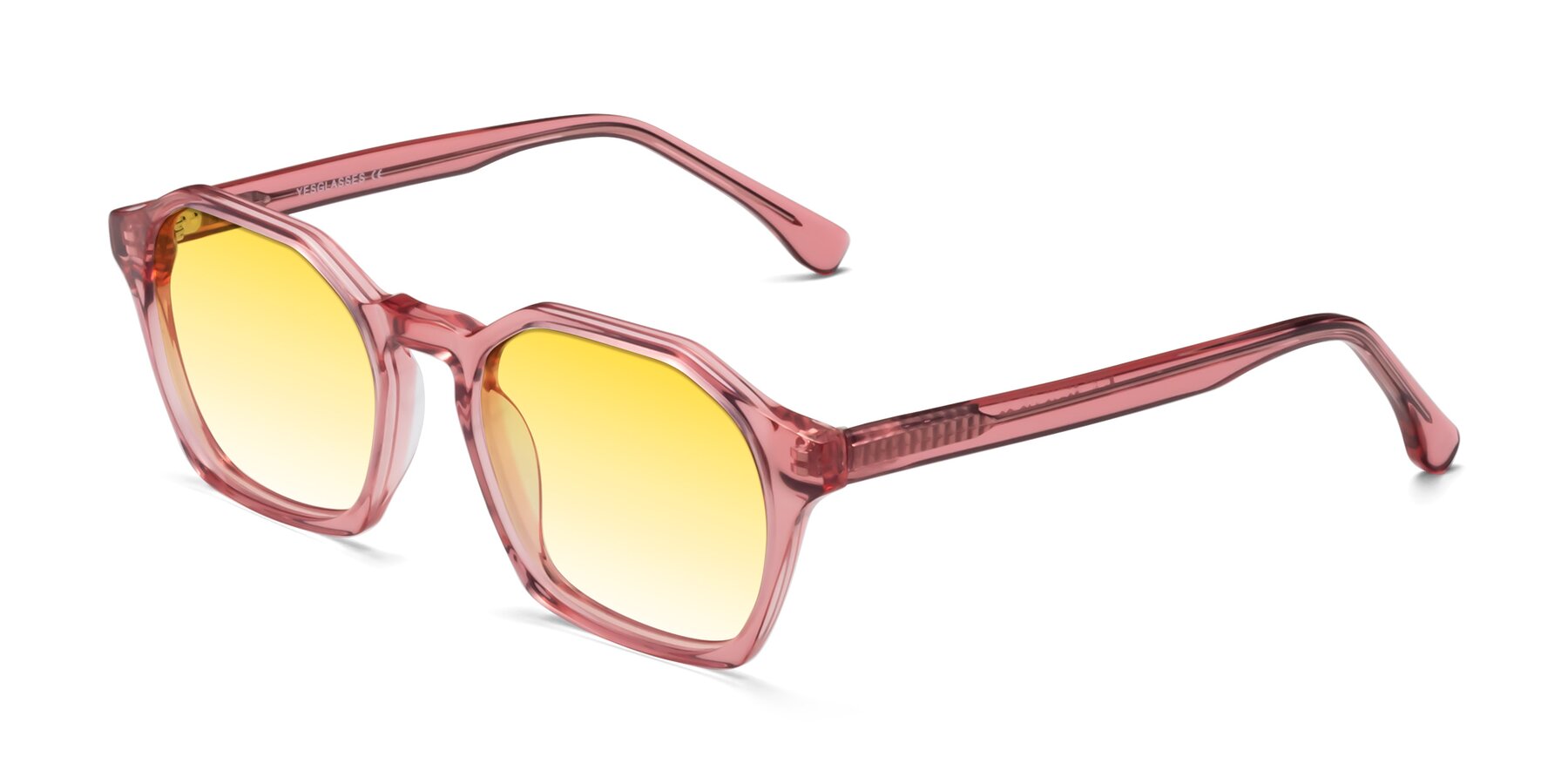 Angle of Stoltz in Pink with Yellow Gradient Lenses