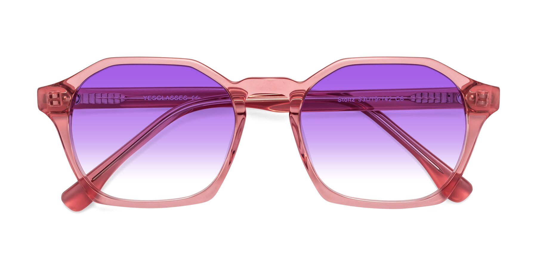 Folded Front of Stoltz in Pink with Purple Gradient Lenses
