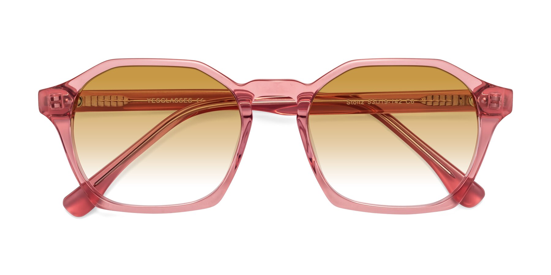 Folded Front of Stoltz in Pink with Champagne Gradient Lenses