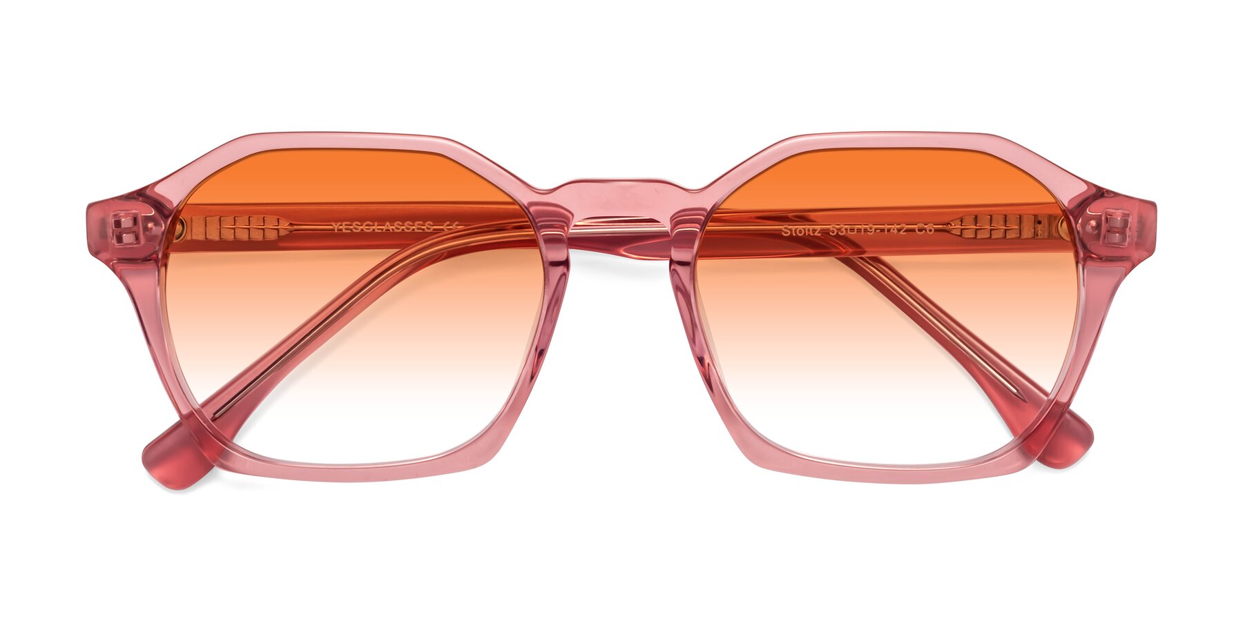 Folded Front of Stoltz in Pink with Orange Gradient Lenses