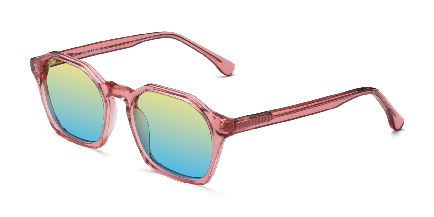 Angle of Stoltz in Pink with Yellow / Blue Gradient Lenses