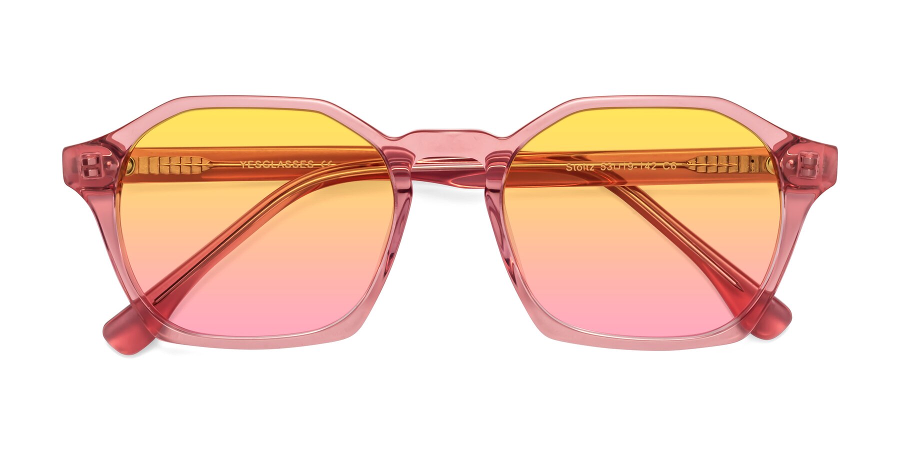 Folded Front of Stoltz in Pink with Yellow / Pink Gradient Lenses