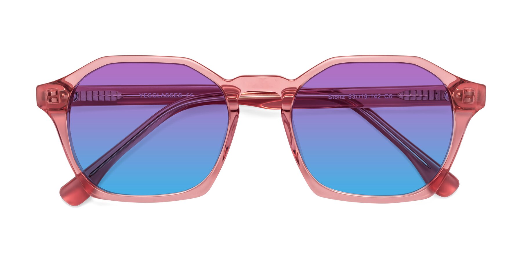 Folded Front of Stoltz in Pink with Purple / Blue Gradient Lenses
