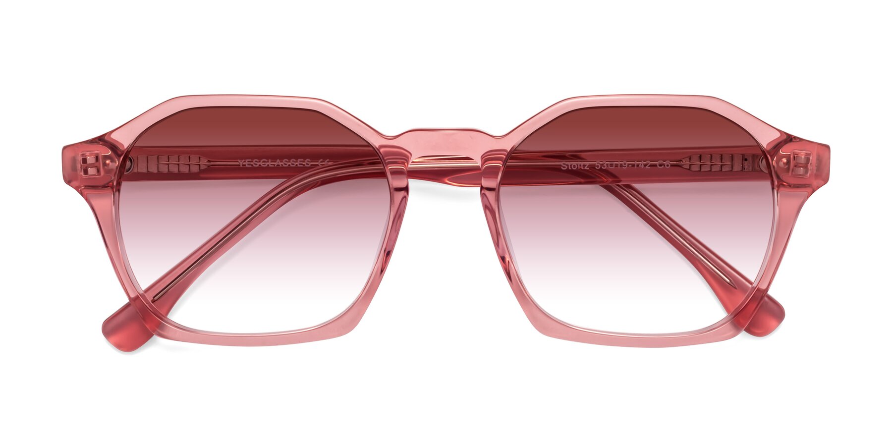 Folded Front of Stoltz in Pink with Garnet Gradient Lenses