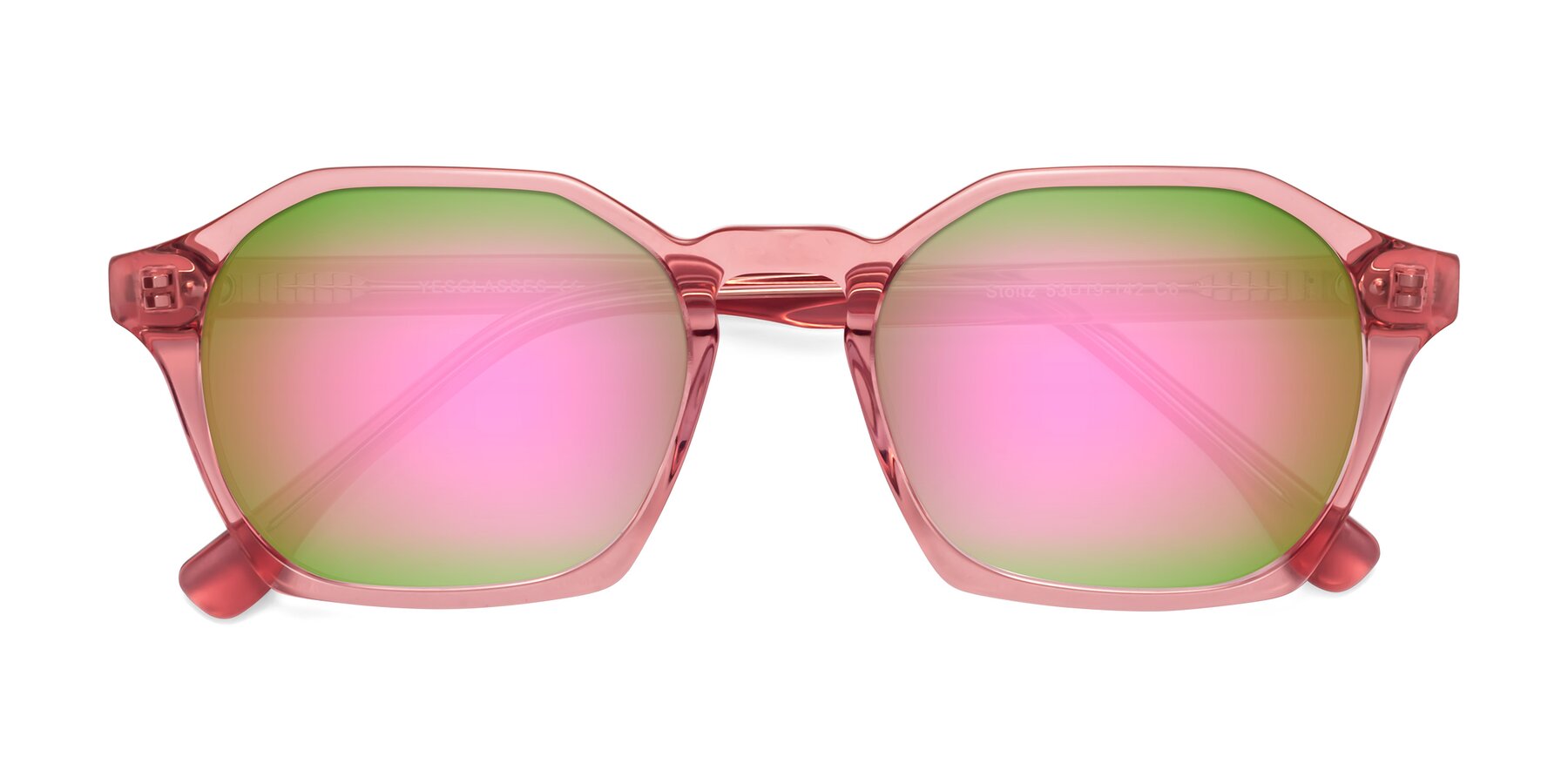 Folded Front of Stoltz in Pink with Pink Mirrored Lenses