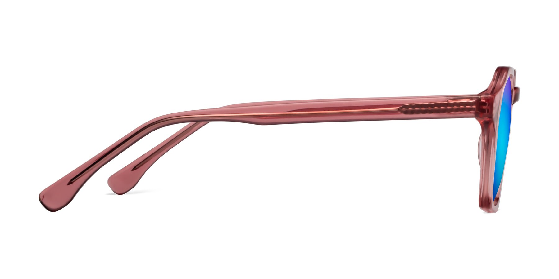 Side of Stoltz in Pink with Blue Mirrored Lenses