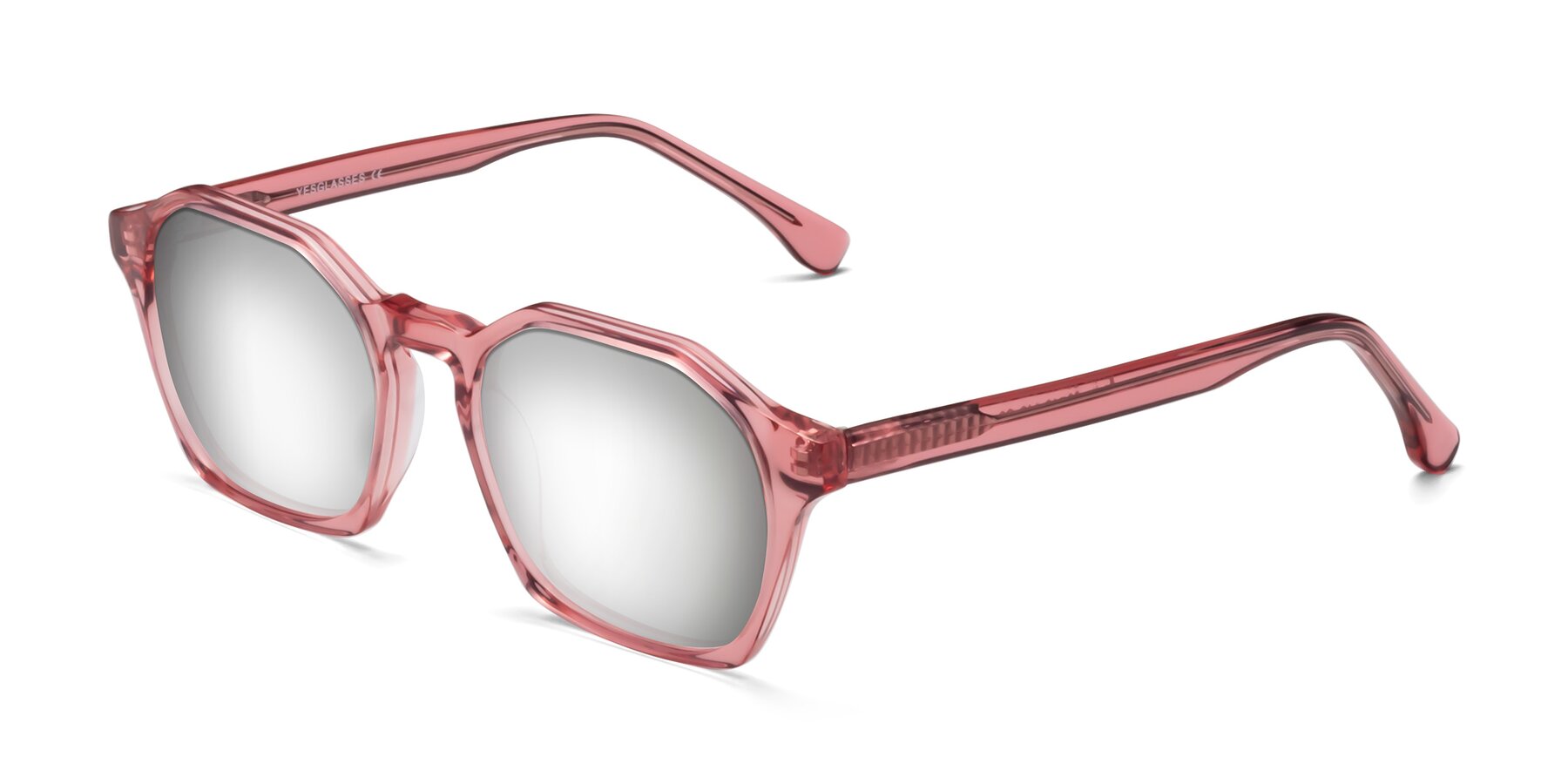 Angle of Stoltz in Pink with Silver Mirrored Lenses
