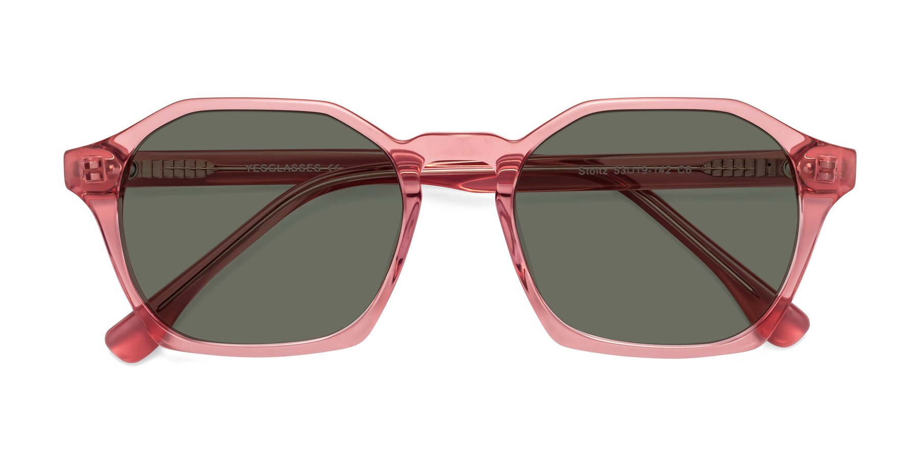 Folded Front of Stoltz in Pink with Gray Polarized Lenses