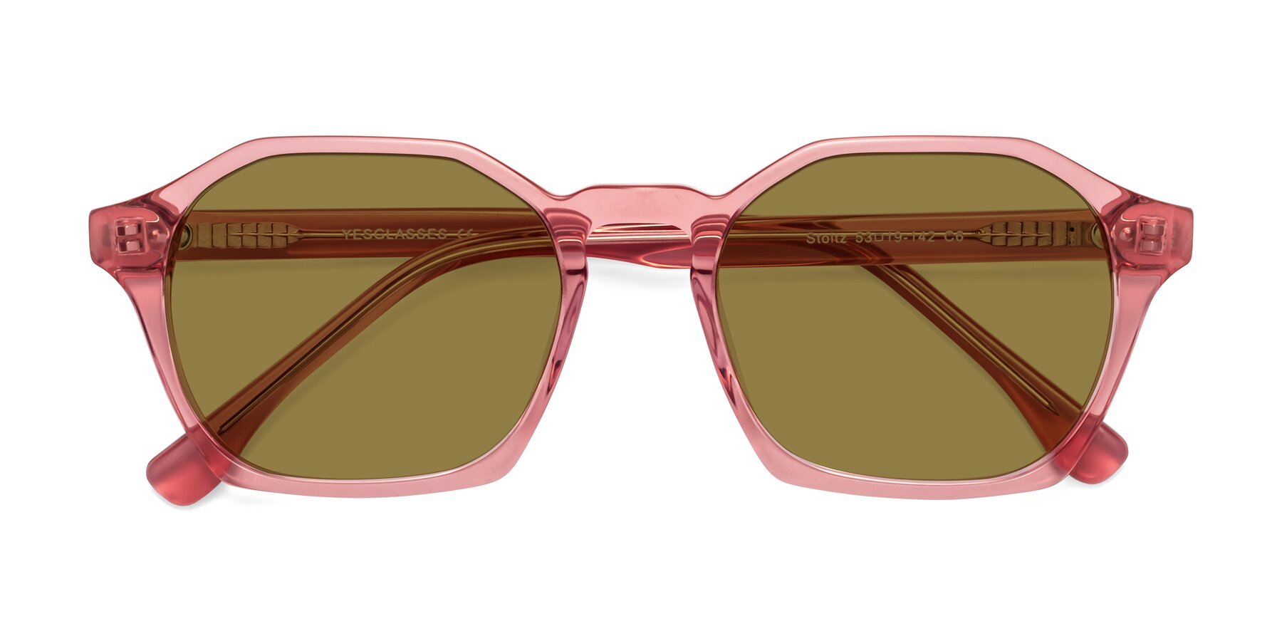 Folded Front of Stoltz in Pink with Brown Polarized Lenses
