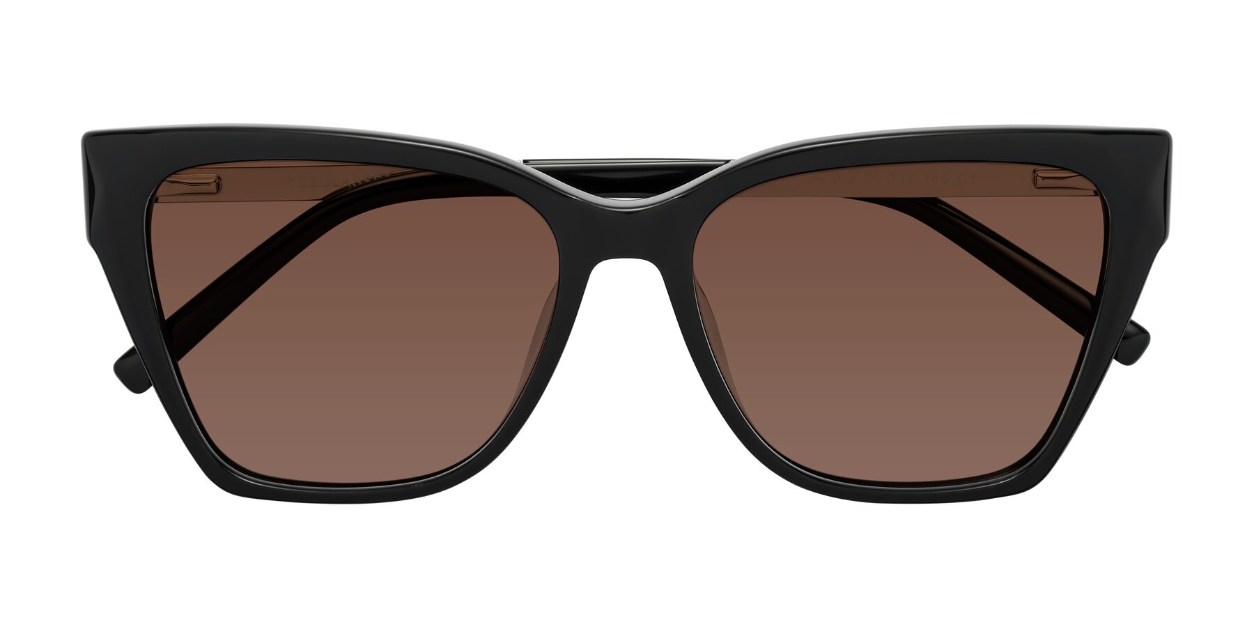 Folded Front of Swartz in Black with Brown Tinted Lenses