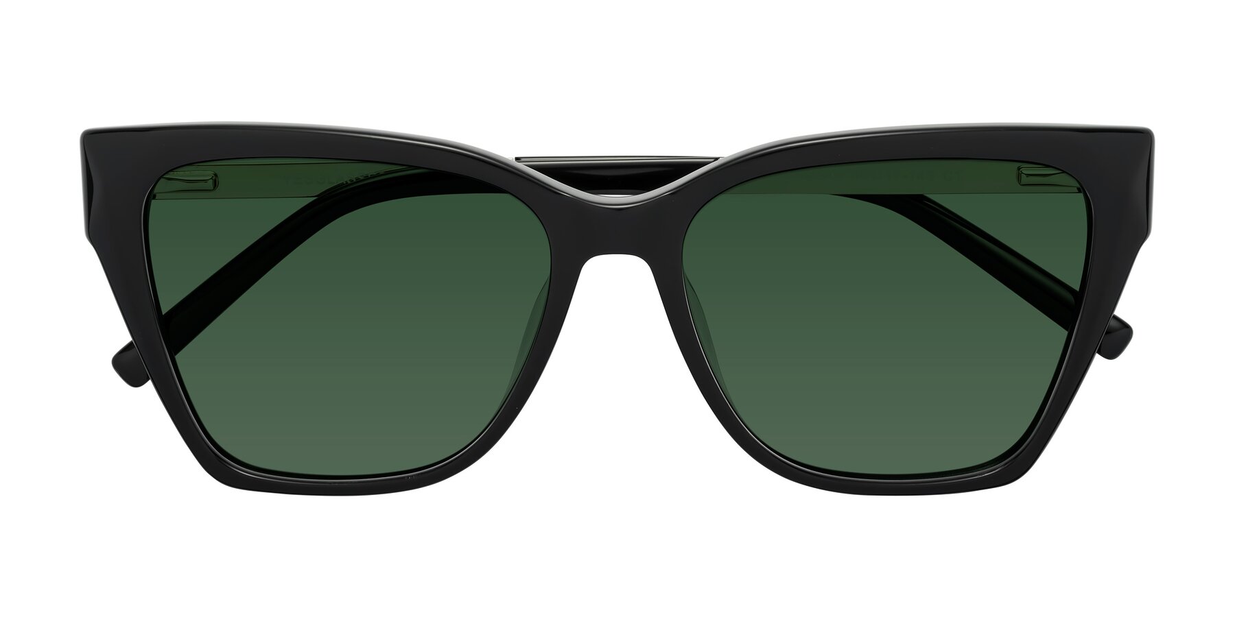 Folded Front of Swartz in Black with Green Tinted Lenses