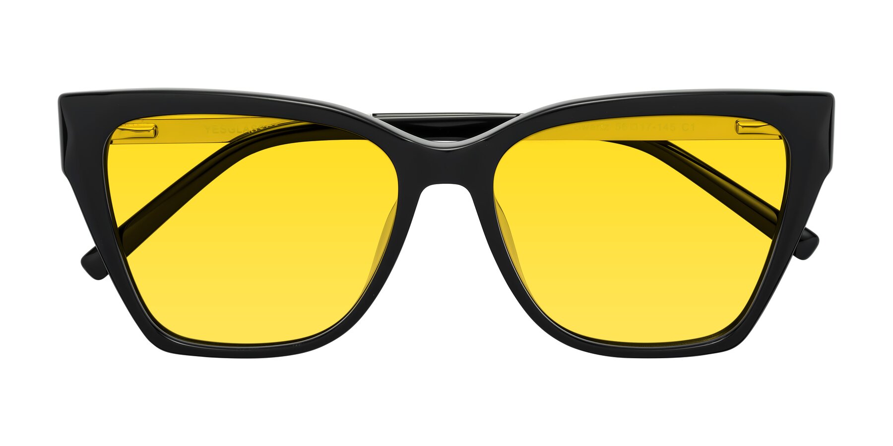 Folded Front of Swartz in Black with Yellow Tinted Lenses