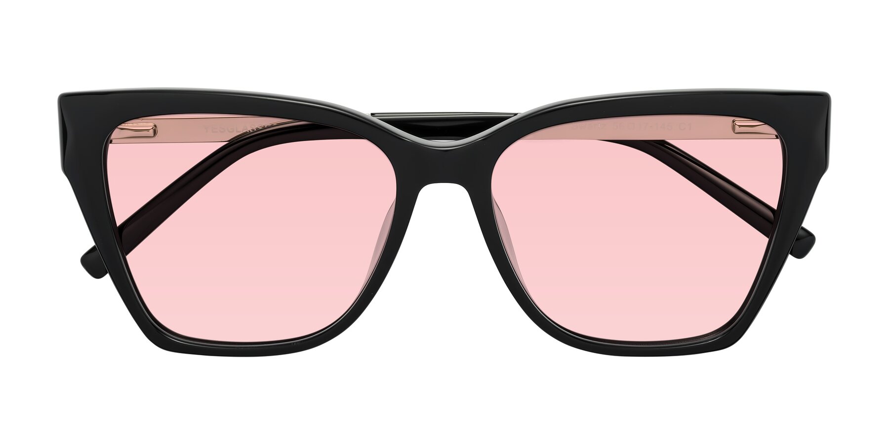 Folded Front of Swartz in Black with Light Garnet Tinted Lenses