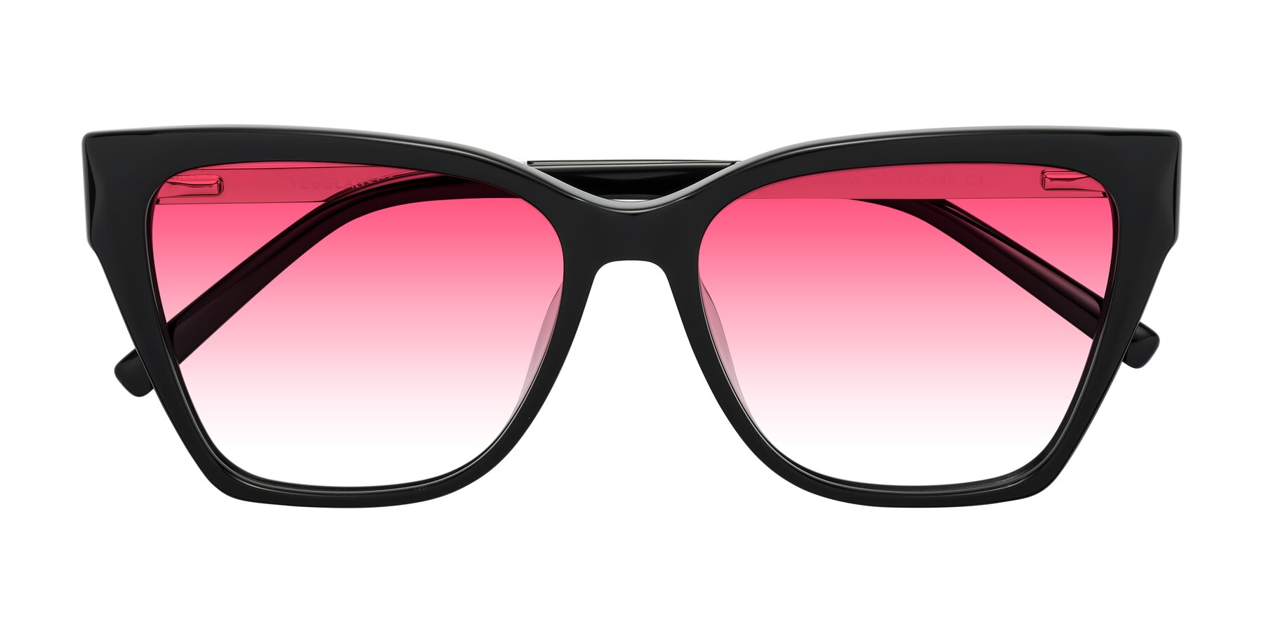 Folded Front of Swartz in Black with Pink Gradient Lenses