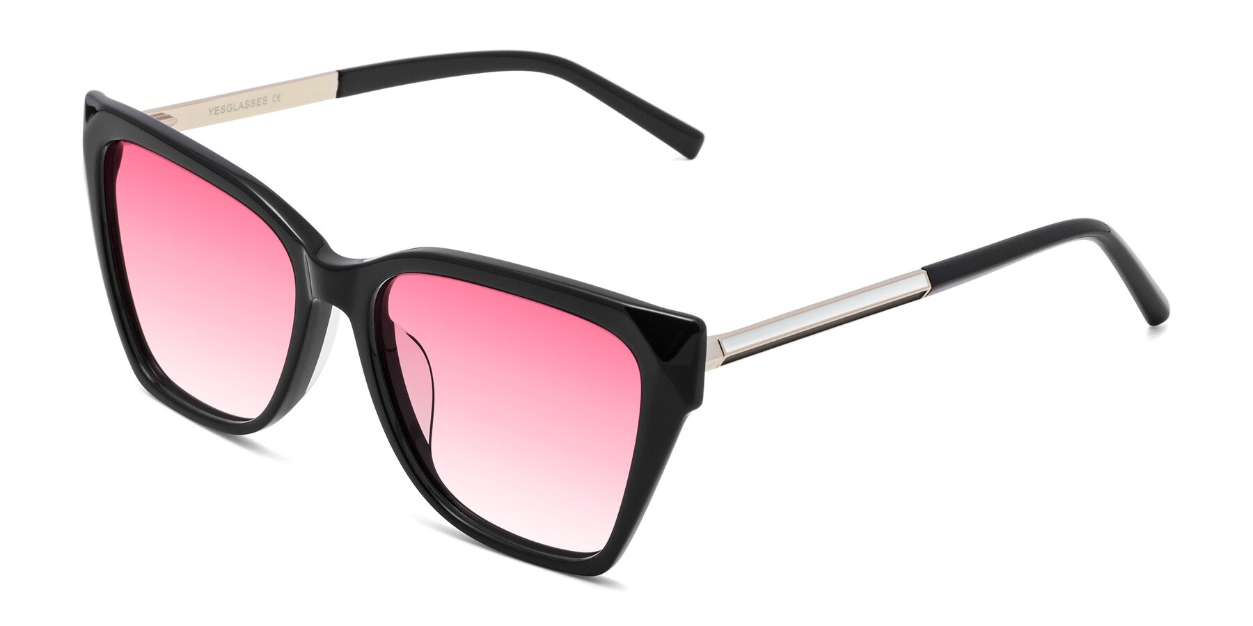 Angle of Swartz in Black with Pink Gradient Lenses