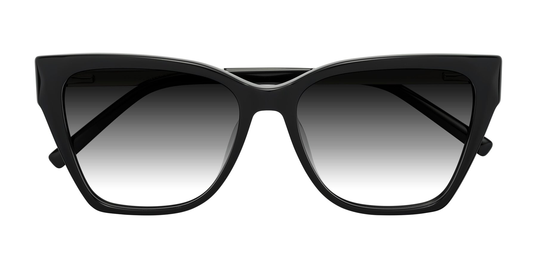 Folded Front of Swartz in Black with Gray Gradient Lenses