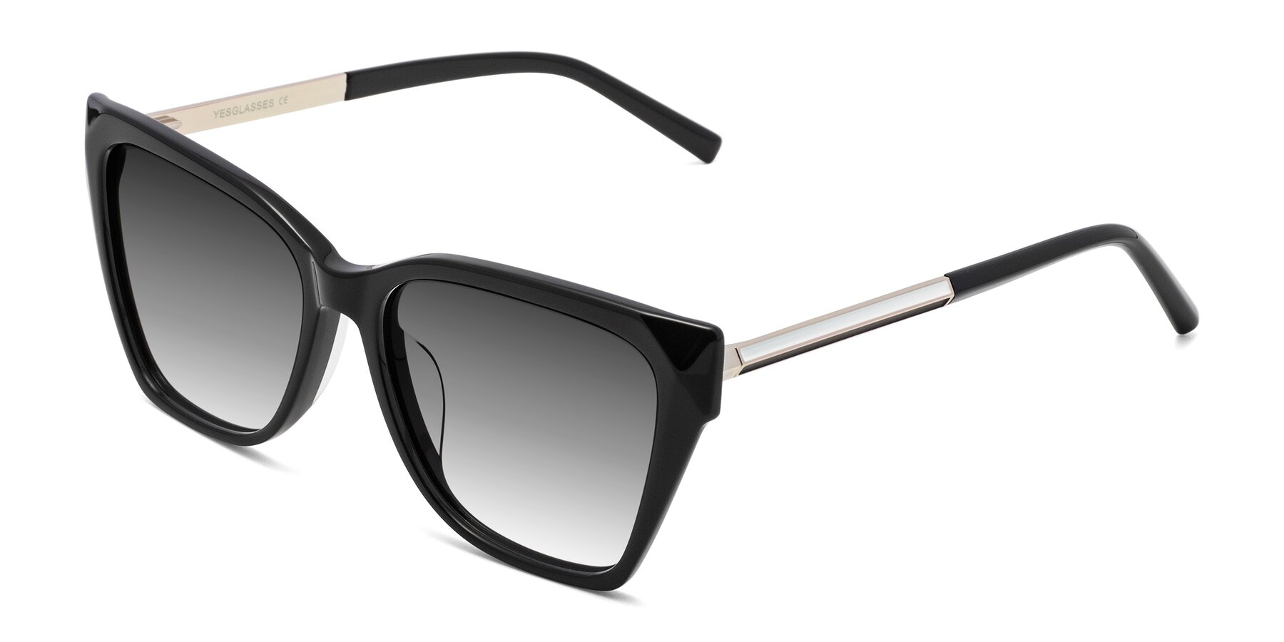 Angle of Swartz in Black with Gray Gradient Lenses
