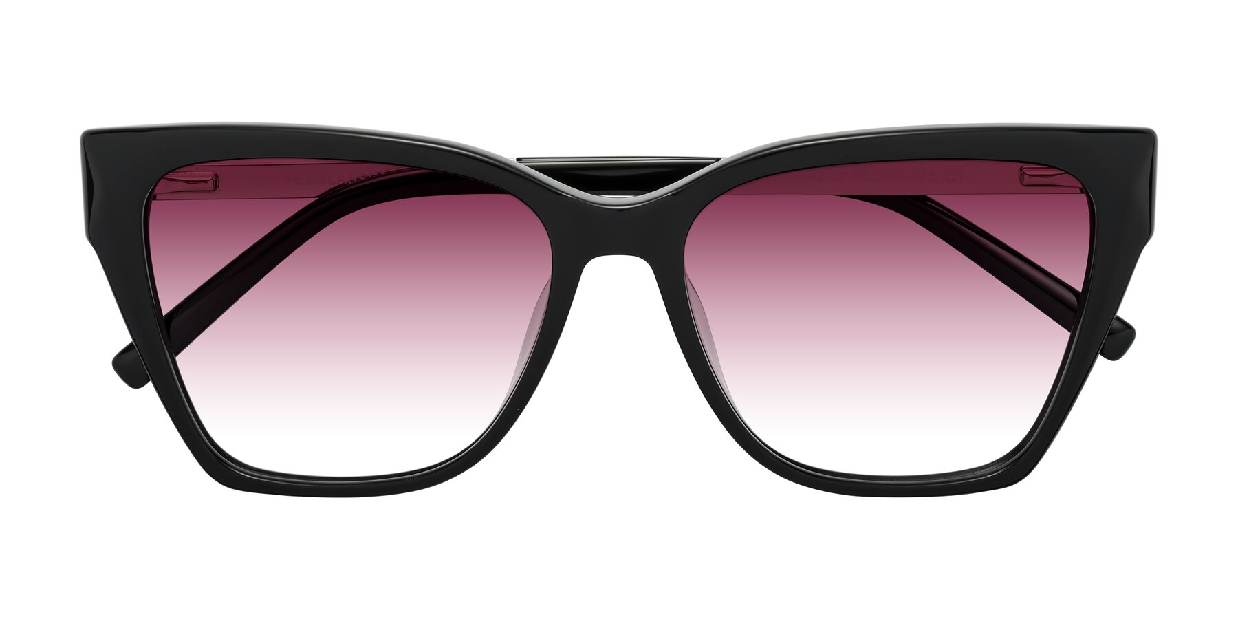 Folded Front of Swartz in Black with Wine Gradient Lenses