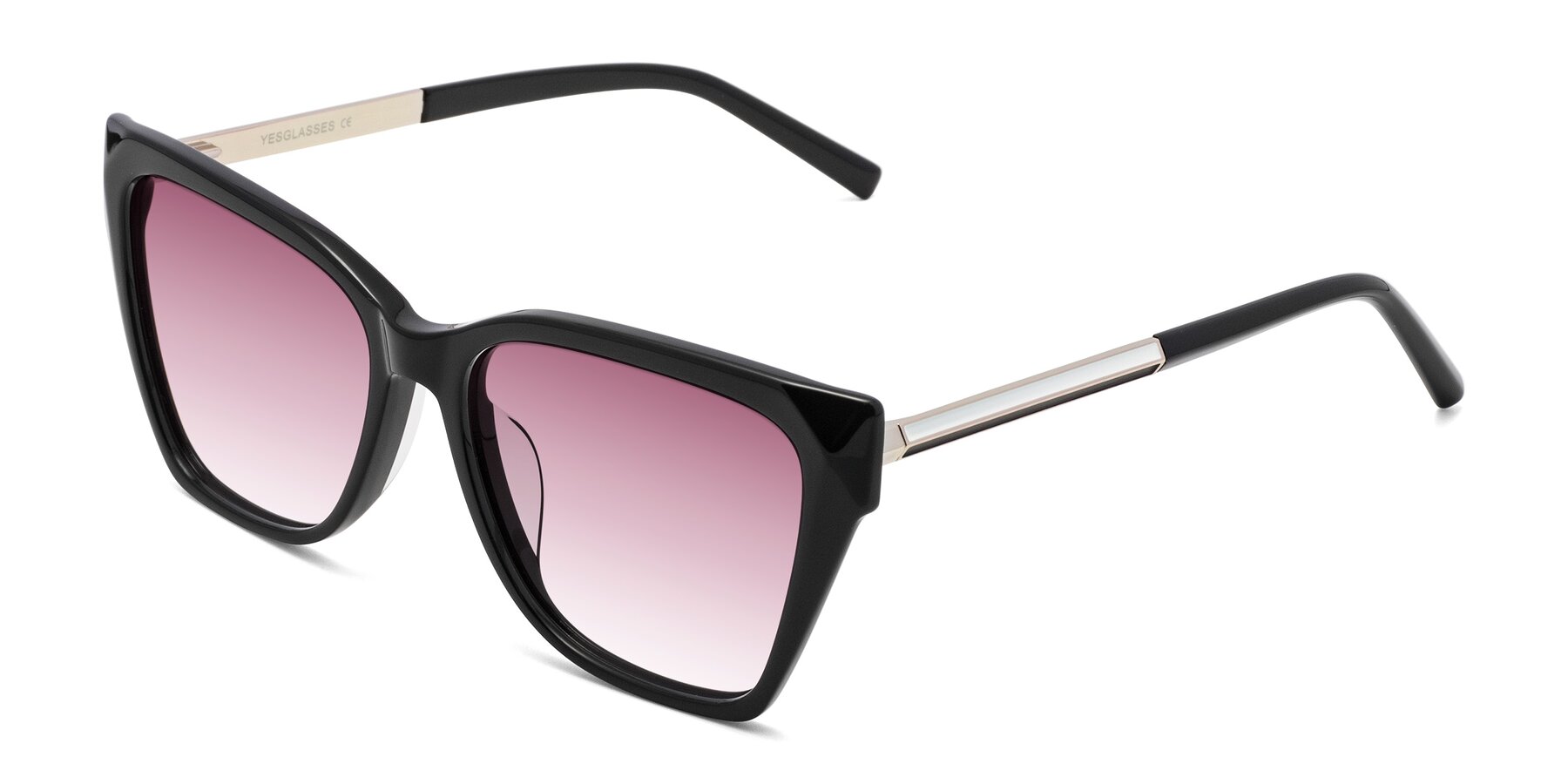 Angle of Swartz in Black with Wine Gradient Lenses