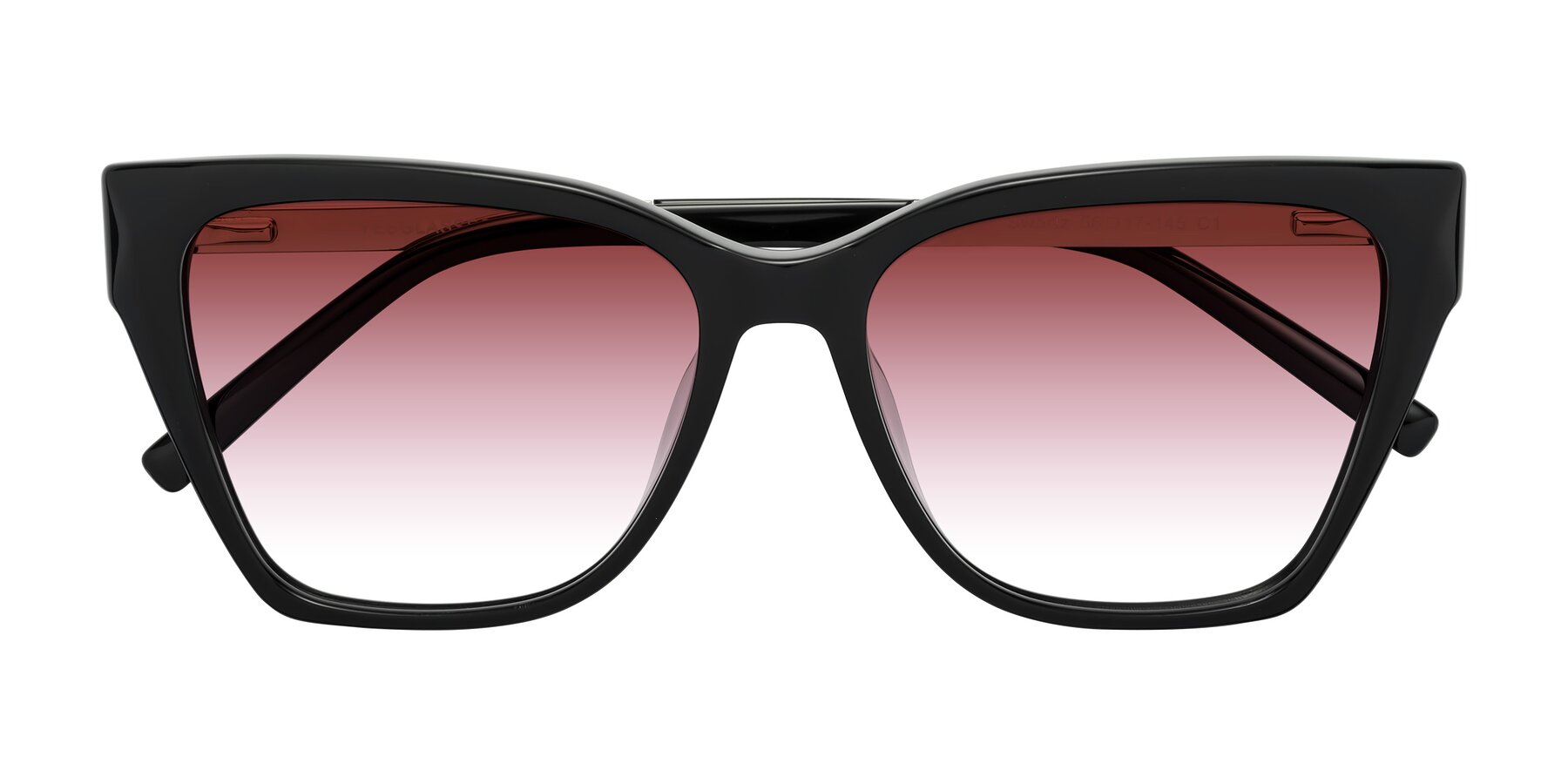 Folded Front of Swartz in Black with Garnet Gradient Lenses