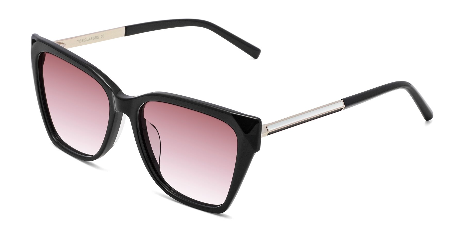 Angle of Swartz in Black with Garnet Gradient Lenses