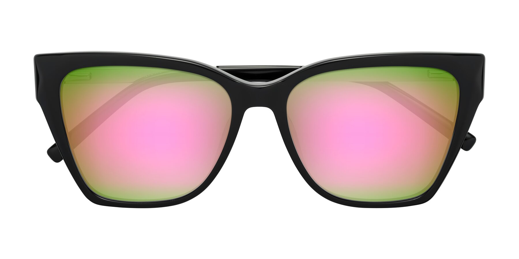 Folded Front of Swartz in Black with Pink Mirrored Lenses