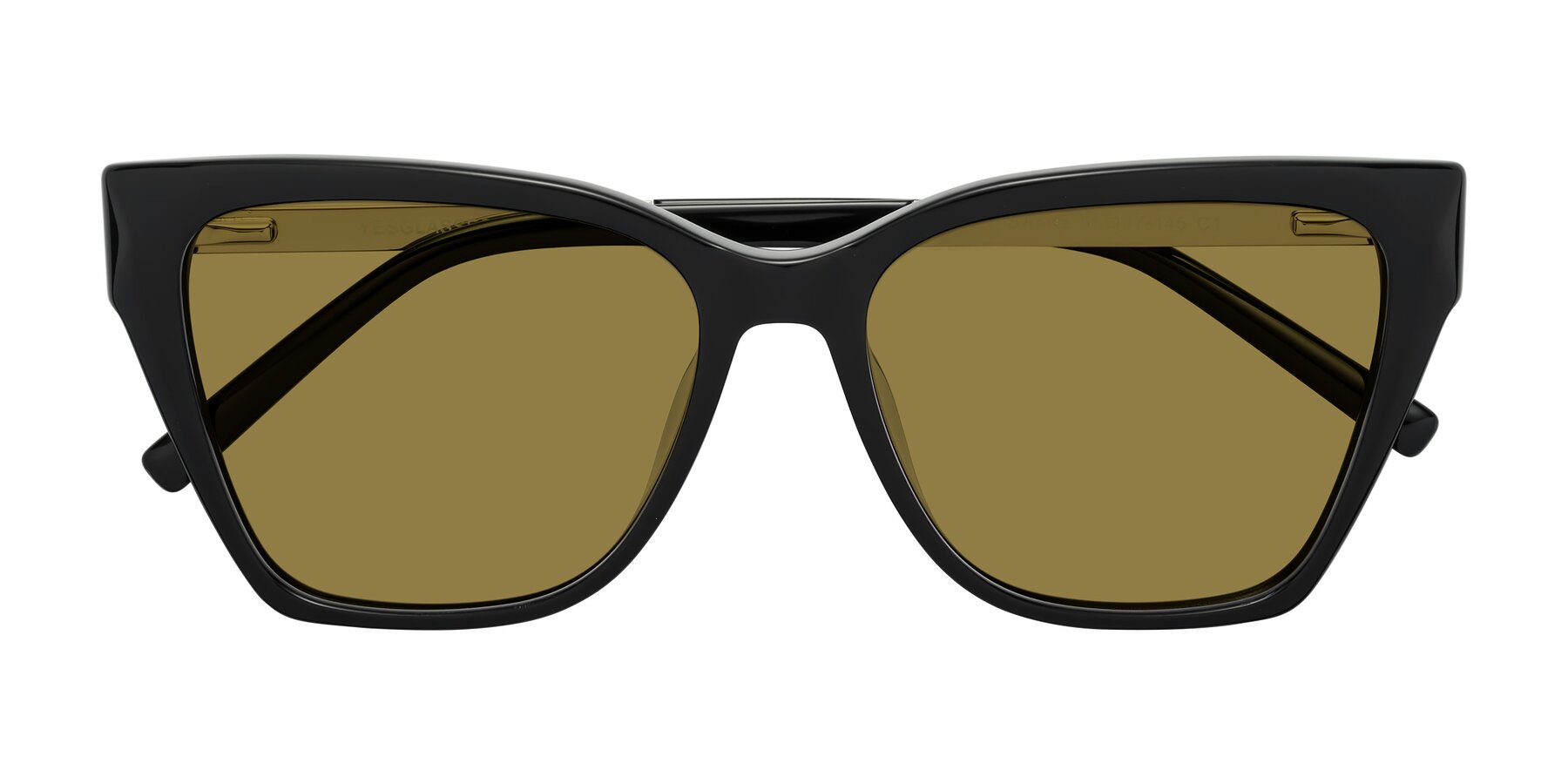 Folded Front of Swartz in Black with Brown Polarized Lenses