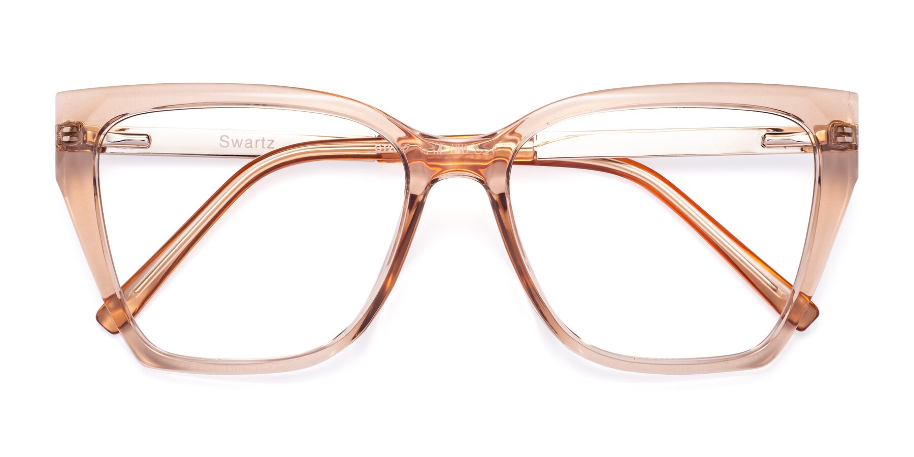Folded Front of Swartz in Amber with Clear Blue Light Blocking Lenses