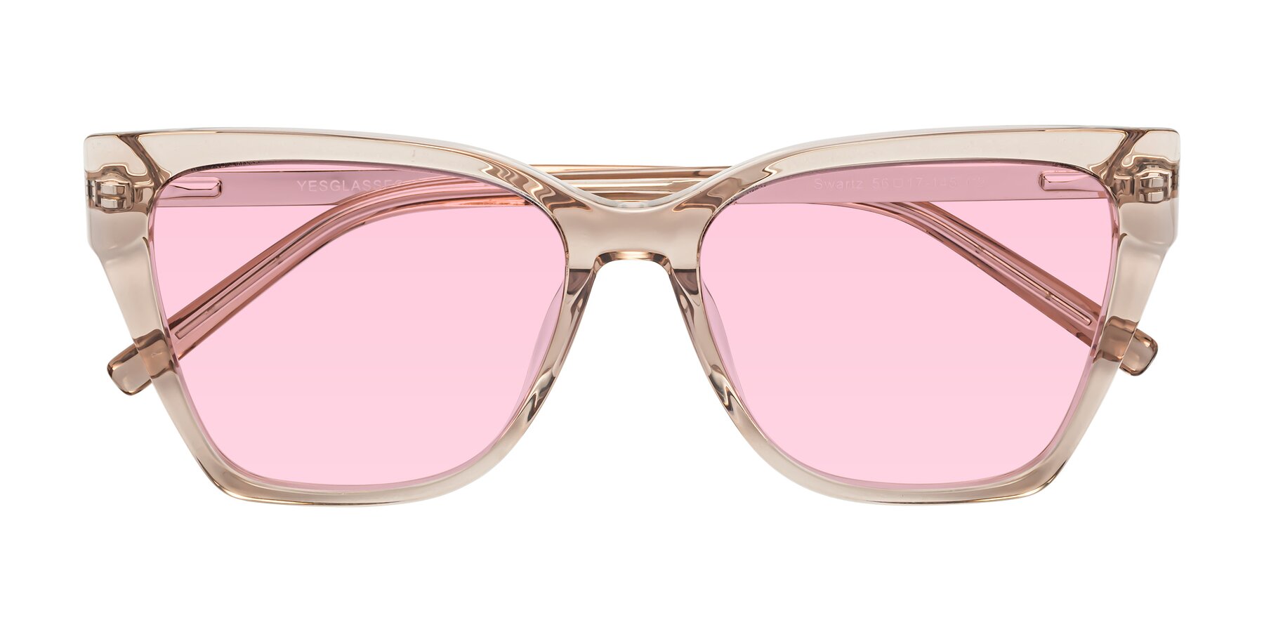 Folded Front of Swartz in Amber with Light Pink Tinted Lenses