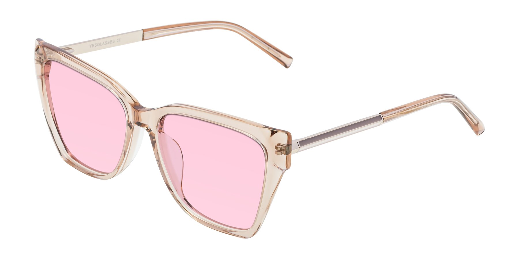 Angle of Swartz in Amber with Light Pink Tinted Lenses