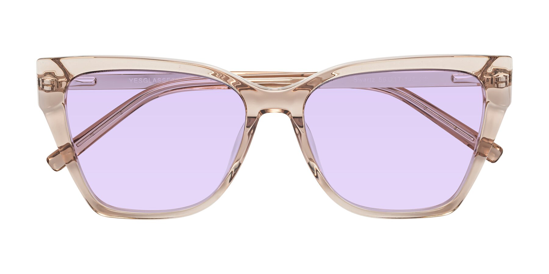 Folded Front of Swartz in Amber with Light Purple Tinted Lenses