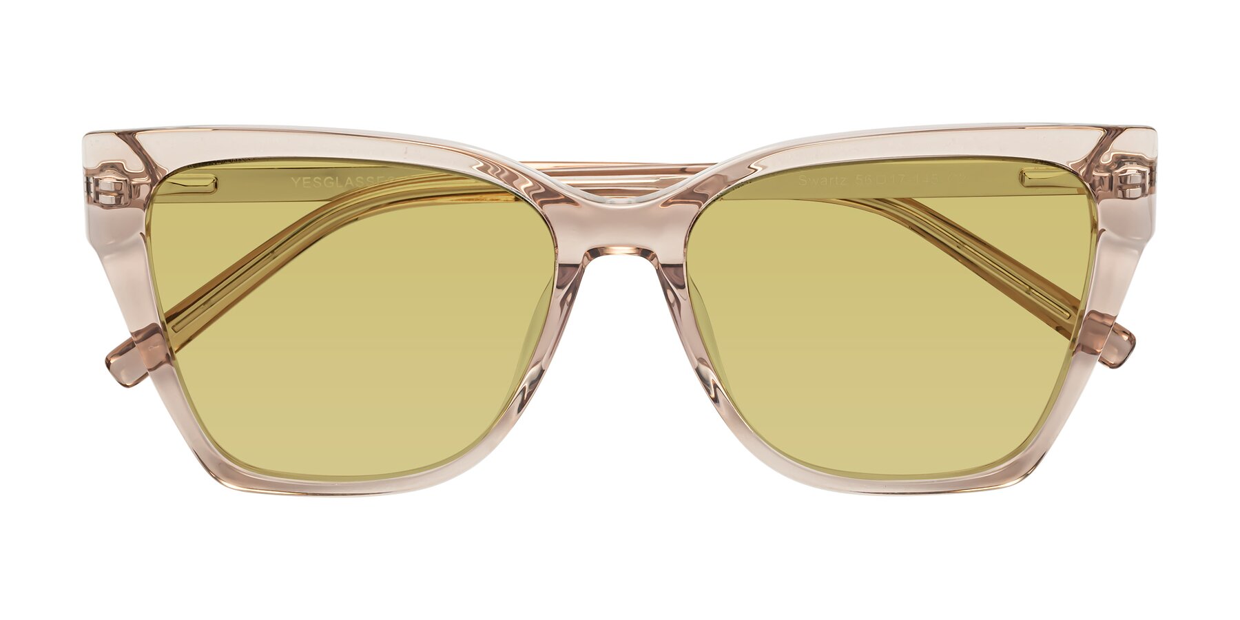 Folded Front of Swartz in Amber with Medium Champagne Tinted Lenses