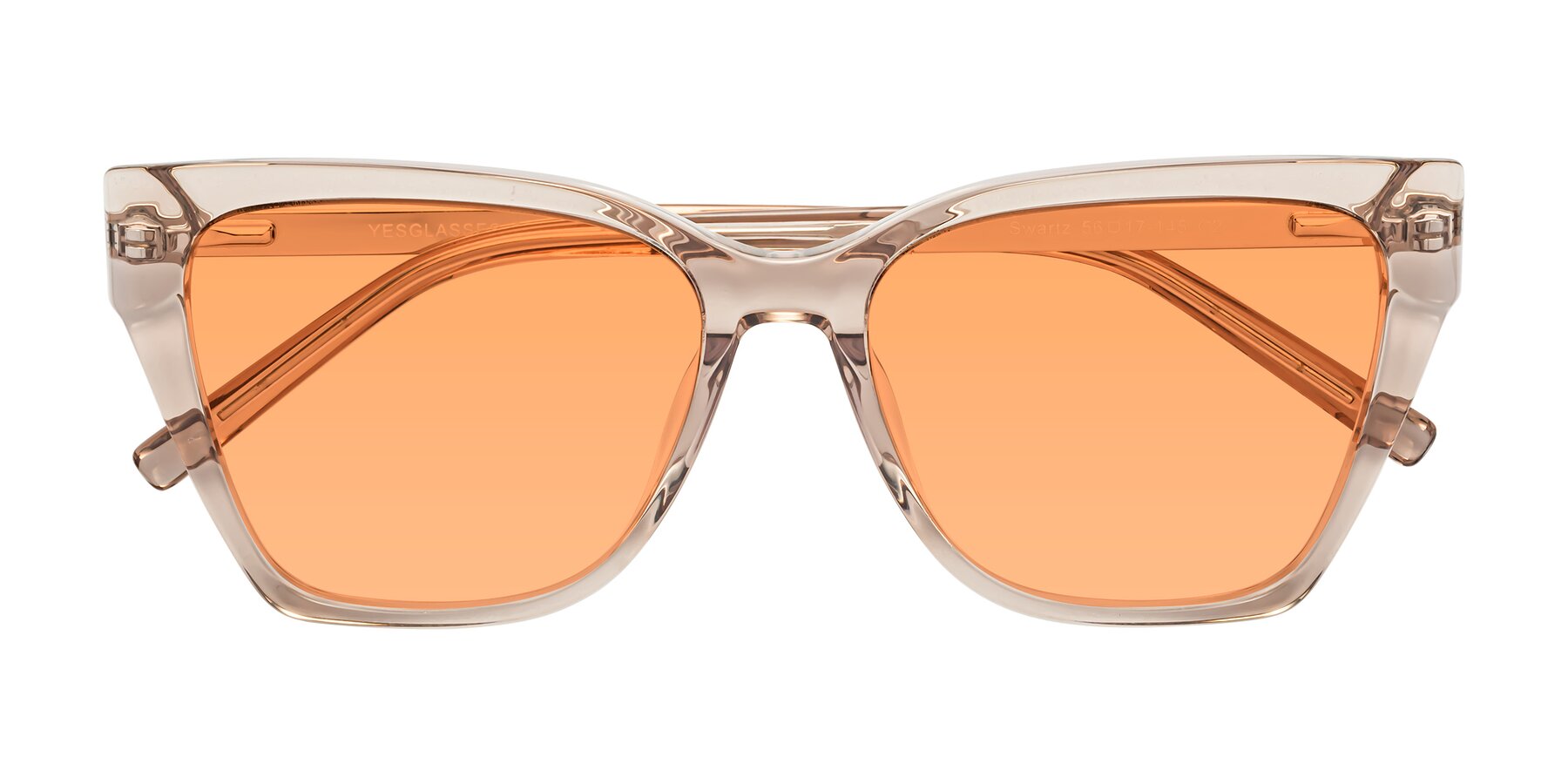 Folded Front of Swartz in Amber with Medium Orange Tinted Lenses