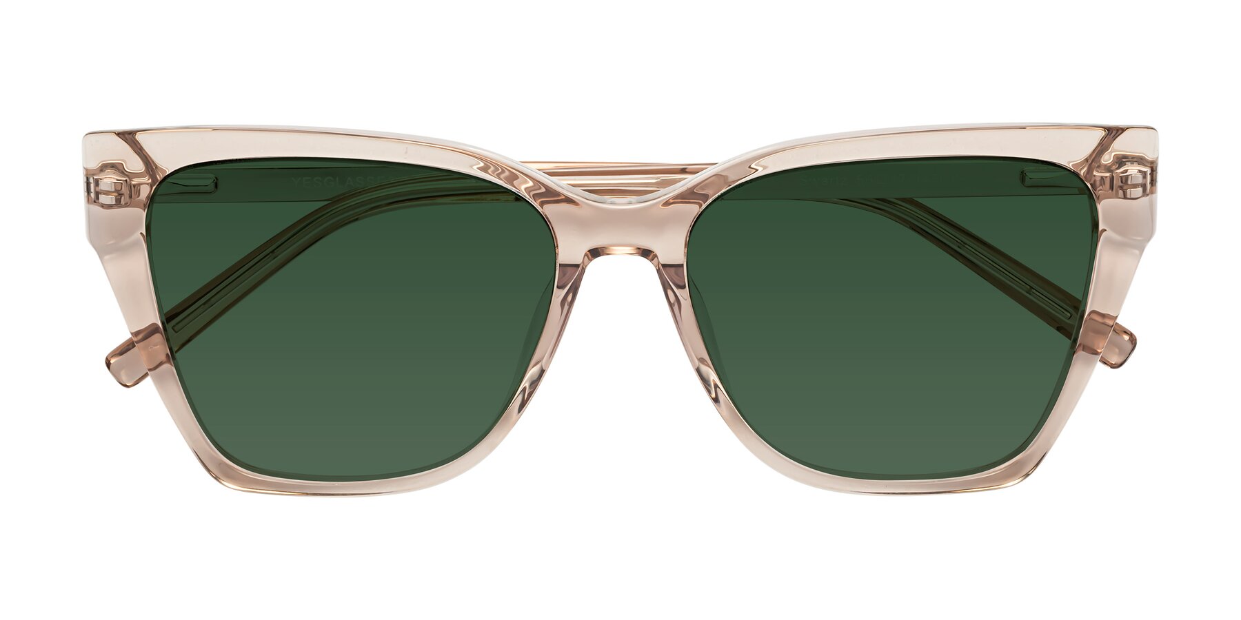 Folded Front of Swartz in Amber with Green Tinted Lenses