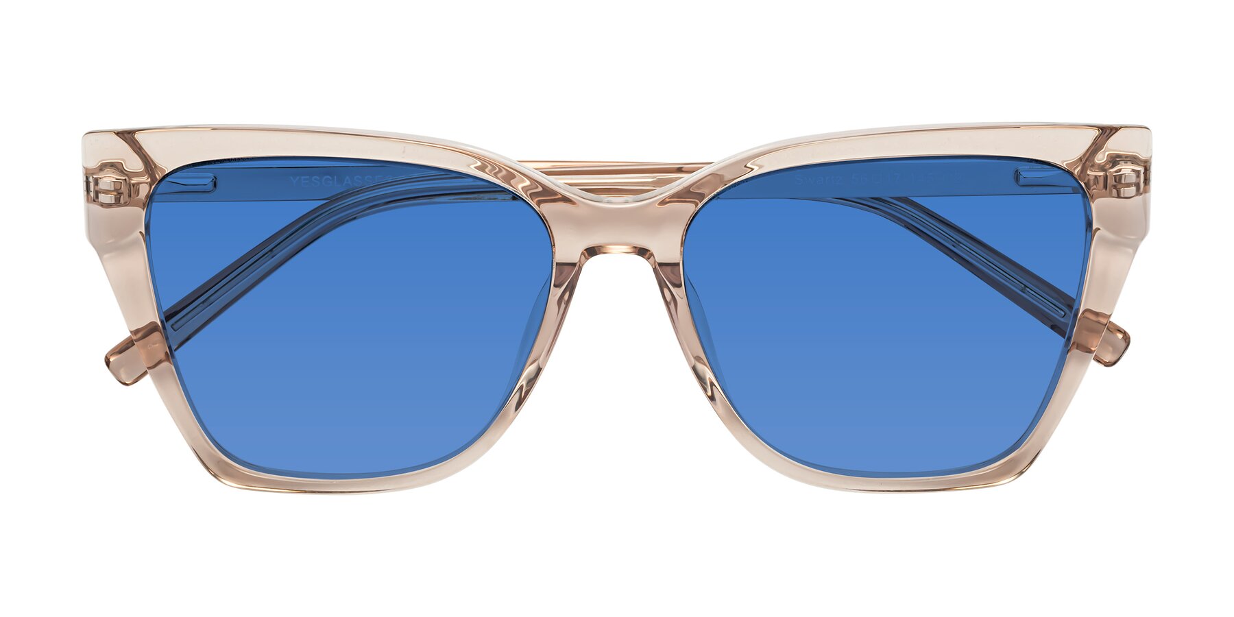 Folded Front of Swartz in Amber with Blue Tinted Lenses