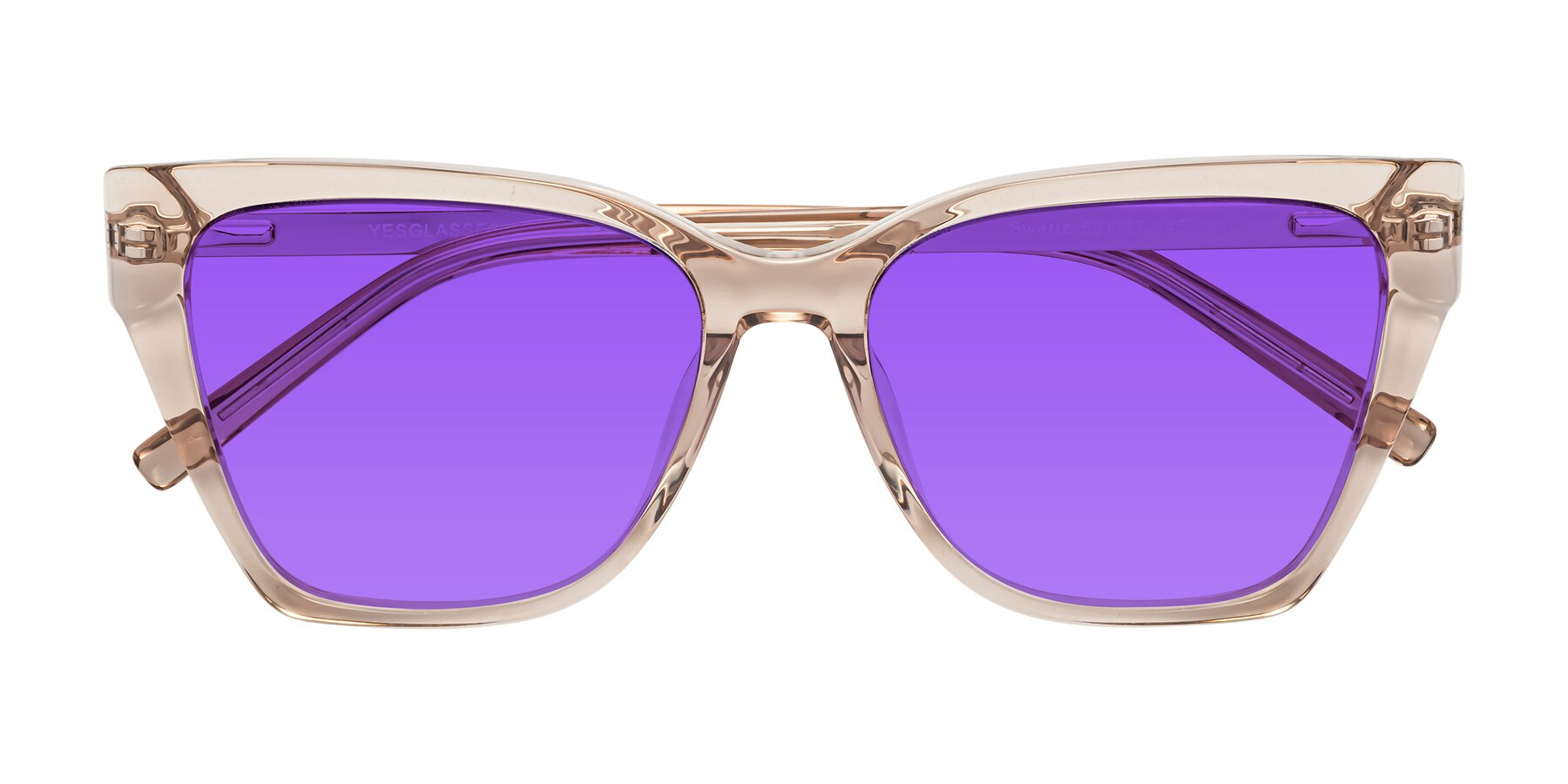 Folded Front of Swartz in Amber with Purple Tinted Lenses